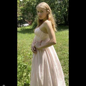 Urban Outfitters Athena Blush Gauze Maxi Dress